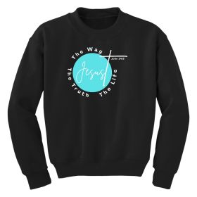 Girls Graphic Sweatshirt, Jesus The Way The Truth The Life -